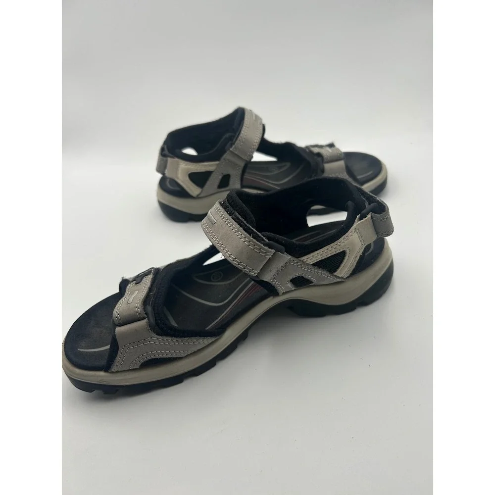 ECCO Receptor Technology Mens Grey Black Athletic Hiking Sandals Size 38‎